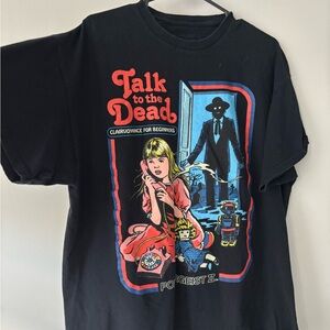 Vintage Woman Black Grunge Talk To The Dead graphic tee goth cotton tee -Size XL